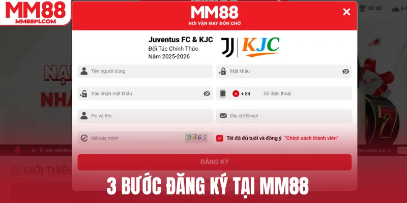 3 bước đăng ký tại MM88