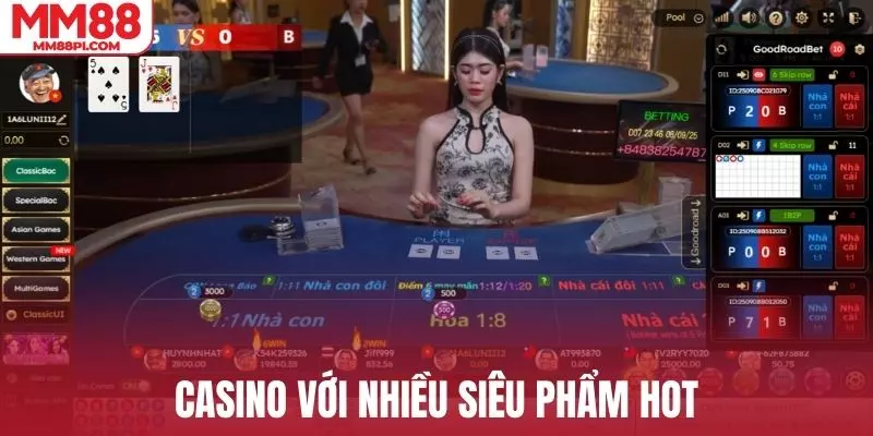Casino live với nhiều siêu phẩm cá cược nổi bật