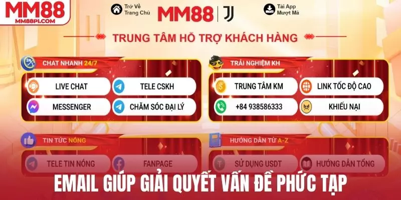 Email hỗ trợ giải quyết các vấn đề phức tạp