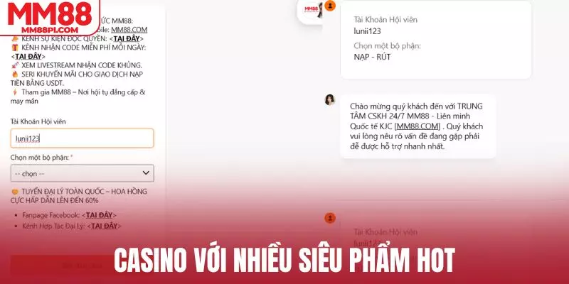 Kết nối với nhân viên qua chat live nhanh chóng