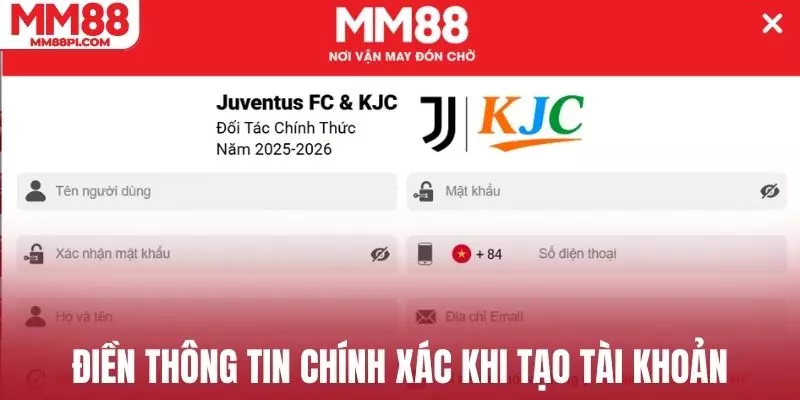 Người chơi cần cung cấp chính xác thông tin khi tạo tài khoản